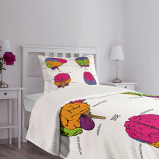 Human Brain Colors Bedspread Set