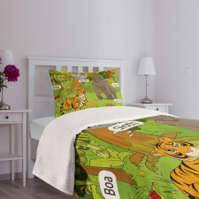 Jungle Fauna Zoo Bedspread Set