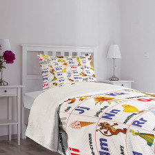 Animal Letters Bedspread Set