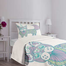 Magic Cat Ethnic Bedspread Set