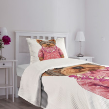 Dog in Humanoid Form Bedspread Set