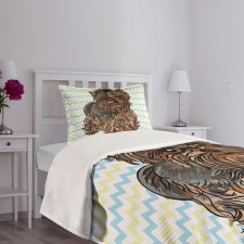 Hair Buckle on Chevron Bedspread Set