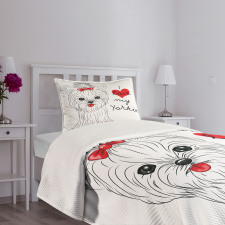 I Love My Yorkie Terrier Bedspread Set