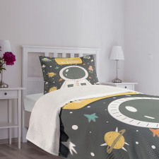 Cosmic Doodle Rocket Bedspread Set