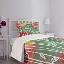 Doodle Leaves Exotic Bedspread Set