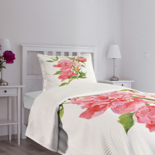 Pink Peonies Bouquet Bedspread Set