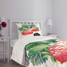 Appetizing Strawberries Bedspread Set