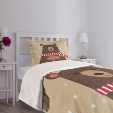 Bear Red Scarf Bedspread Set