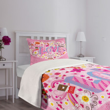 I Love You Sugar Heart Bedspread Set