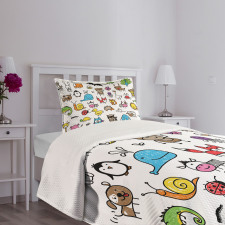 Cartoon Nursery Animals Bedspread Set