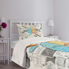 2 Sides of Brain Bedspread Set