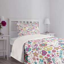 Sixties of Peace Bedspread Set