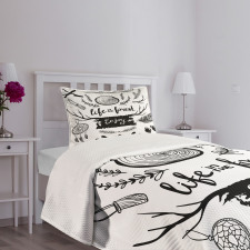 Antlers Tree Feathers Bedspread Set