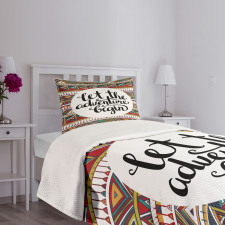 Geometric Aztec Motifs Bedspread Set