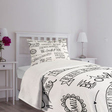 Various Happy Words Theme Bedspread Set