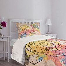 Vibrant Colored Line Art Bedspread Set