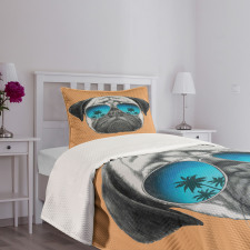 Dog and Sunglasses Bedspread Set