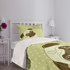 Tilted Head Dog Funny Bedspread Set