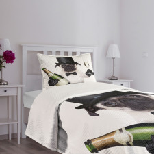 Celebration Dog Toasting Bedspread Set