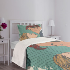 Lovers About to Kiss Art Bedspread Set