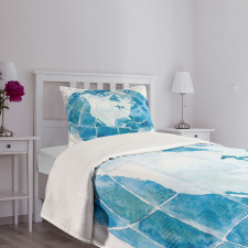 Watercolor North America Bedspread Set