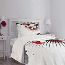 Skull Bones Grunge Bedspread Set