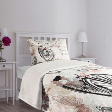 Soft Color Palette Bike Bedspread Set