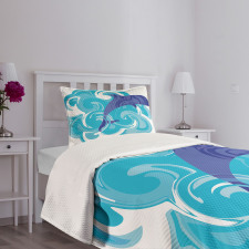 Waves Aqua Life Nature Bedspread Set