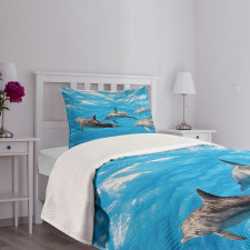 Happily Swimming Fish Bedspread Set