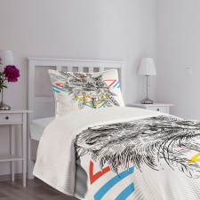 Ink Sketch Style Cat Bedspread Set