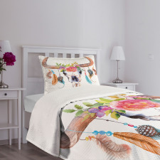 Bull Skull Bedspread Set