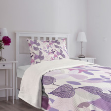 Foliage Leaves Purple Bedspread Set