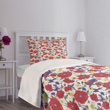 Blooming Red Poppies Bedspread Set