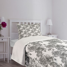 Plant Blossom Spring Bedspread Set