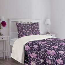 Flower Patterned Design Bedspread Set