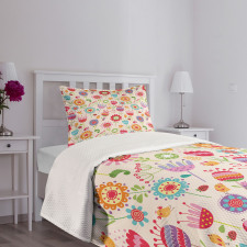 Ladybug Strawberry Bird Bedspread Set