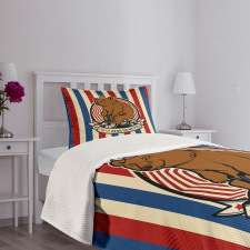 Circus Mascot on Bicycle Bedspread Set