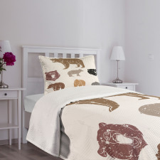 Grunge Retro Set Growling Bedspread Set