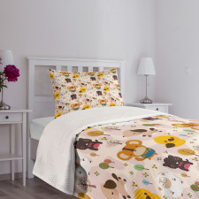 Caricatures Jungle Bedspread Set