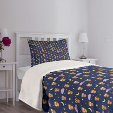 Owls Starry Night Bedspread Set