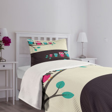 Family of Owls Bedspread Set