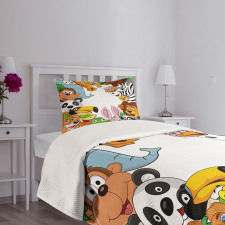 Tropical Jungle Animals Bedspread Set