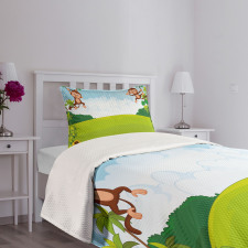 Monkeys on Vines Bedspread Set