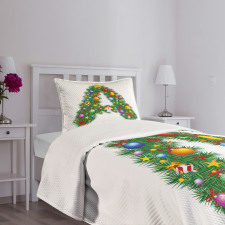 Winter Festivity Font Bedspread Set