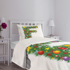 Chirstmas Bells Santa Bedspread Set