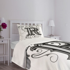 Antique R Typography Bedspread Set