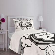 Gothic Q Flowers Art Bedspread Set