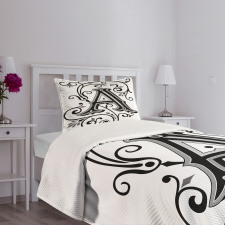Abstract First Letter Bedspread Set