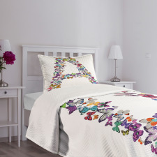 Butterfly Font Style Bedspread Set