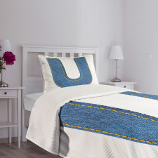 Denim Letter Alphabet Bedspread Set